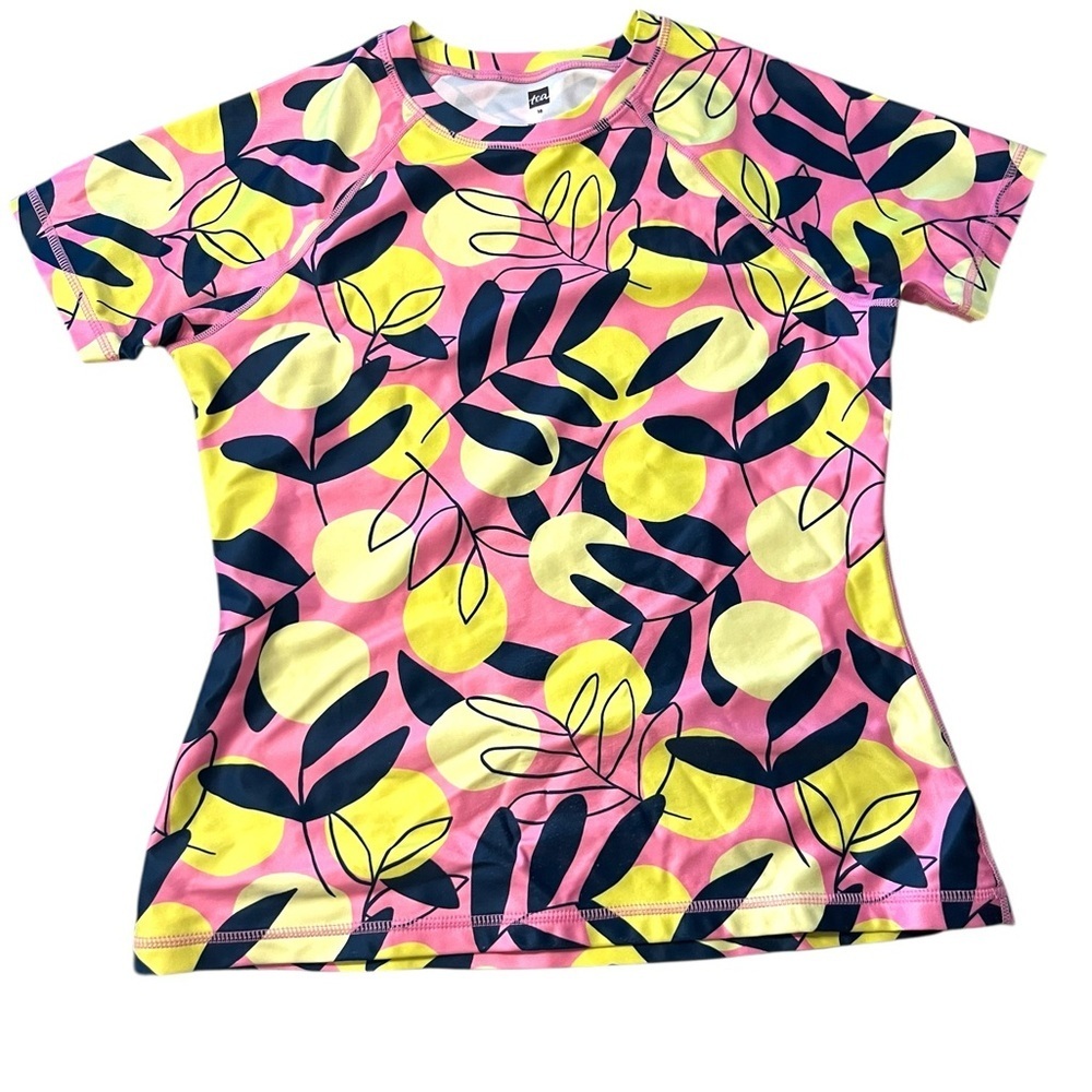 Tea Short Sleeve Rash Guard in Mediterranean Citrus Tee Top Sz 16